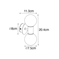 QAZQA Moderne Wandleuchte schwarz IP44 2-flammig - Cederic