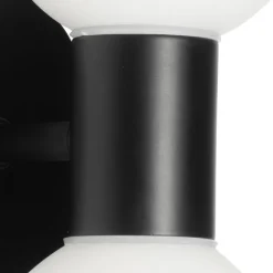 QAZQA Moderne Wandleuchte schwarz IP44 2-flammig - Cederic