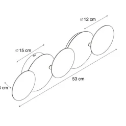 QAZQA Moderne Wandleuchte Schwarz inkl. LED 3-Stufen-Dimmbar 5-Lichter - Sunrise