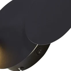 QAZQA Moderne Wandleuchte Schwarz inkl. LED 3-Stufen-Dimmbar 5-Lichter - Sunrise