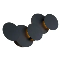 QAZQA Moderne Wandleuchte Schwarz inkl. LED 3-Stufen-Dimmbar 5-Lichter - Sunrise