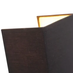 QAZQA Moderne Wandleuchte schwarz und gold mit Stoffschirm - Vete