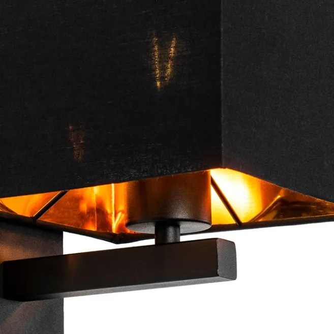 QAZQA Moderne Wandleuchte schwarz mit Gold - VT 1