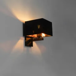 QAZQA Moderne Wandleuchte schwarz mit Gold - VT 1