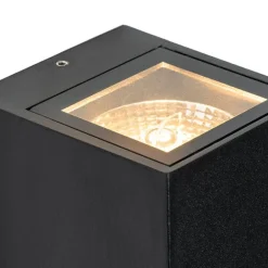 QAZQA Moderne Wandleuchte schwarz IP44 mit Bewegungsmelder - Baleno II