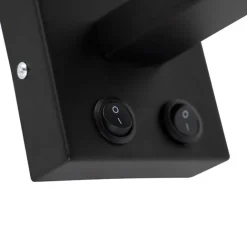 QAZQA Moderne Wandleuchte schwarz mit Flexarm - Brescia Combi