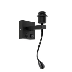 QAZQA Moderne Wandleuchte schwarz mit Flexarm - Brescia Combi