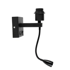 QAZQA Moderne Wandleuchte schwarz mit Flexarm - Brescia Combi