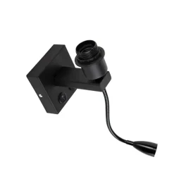 QAZQA Moderne Wandleuchte schwarz mit Flexarm - Brescia Combi