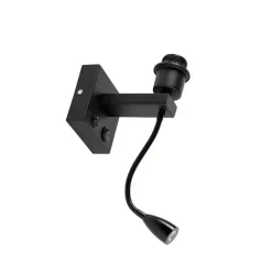 QAZQA Moderne Wandleuchte schwarz mit Flexarm - Brescia Combi