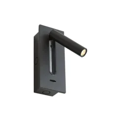 QAZQA Moderne Wandleuchte schwarz inkl. LED - Plaza