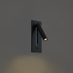 QAZQA Moderne Wandleuchte schwarz inkl. LED - Plaza