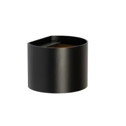 QAZQA Moderne Wandleuchte Schwarz mit rundem Lichteffekt - Edwin