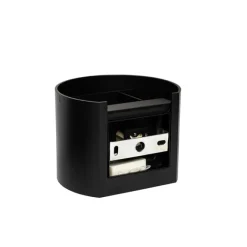 QAZQA Moderne Wandleuchte Schwarz mit rundem Lichteffekt - Edwin