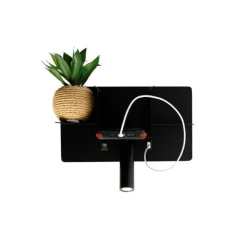 QAZQA Moderne Wandleuchte schwarz inkl. LED mit USB - Thijs