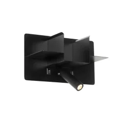 QAZQA Moderne Wandleuchte schwarz inkl. LED mit USB - Thijs