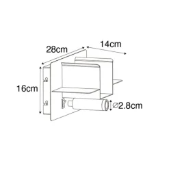 QAZQA Moderne Wandleuchte schwarz inkl. LED mit USB - Thijs