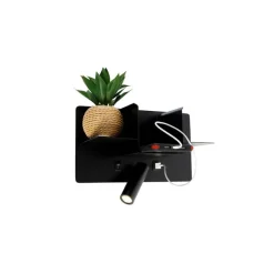 QAZQA Moderne Wandleuchte schwarz inkl. LED mit USB - Thijs