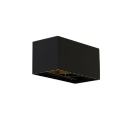 QAZQA Moderne Wandleuchte schwarz rechteckig 2-flammig - Edwin