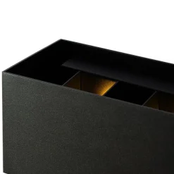 QAZQA Moderne Wandleuchte schwarz rechteckig 2-flammig - Edwin