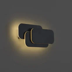 QAZQA Moderne Wandleuchte schwarz inkl. LED 3-Stufen-Dimmbar - Dias