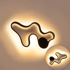 QAZQA Moderne Wandleuchte schwarz inkl. LED - Plomp