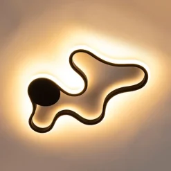 QAZQA Moderne Wandleuchte schwarz inkl. LED - Plomp