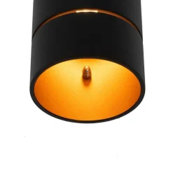 QAZQA Moderne Wandleuchte schwarz mit goldenem Innenleben – Ria