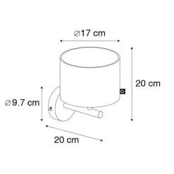 QAZQA Moderne Wandleuchte schwarz mit Gold - VT 1