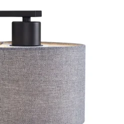 QAZQA Moderne Wandleuchte schwarz mit grauer Rund- und Leselampe – Apulien