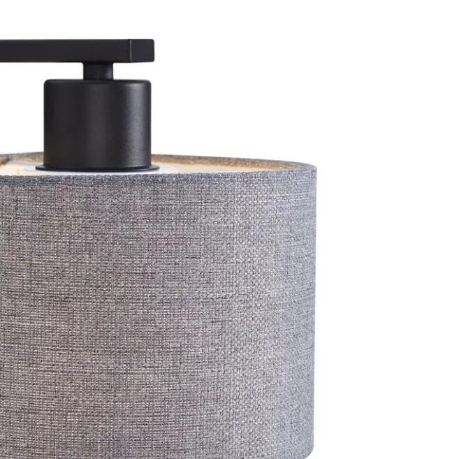 QAZQA Moderne Wandleuchte schwarz mit grauer Rund- und Leselampe – Apulien