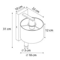 QAZQA Moderne Wandleuchte schwarz mit grauer Rund- und Leselampe – Apulien