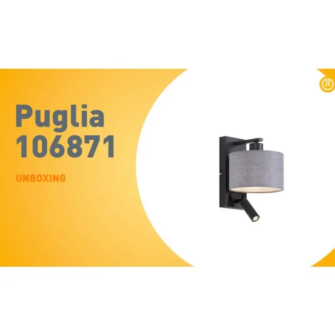 QAZQA Moderne Wandleuchte schwarz mit grauer Rund- und Leselampe – Apulien