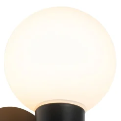 QAZQA Moderne Wandleuchte schwarz IP44 - Cederic Up