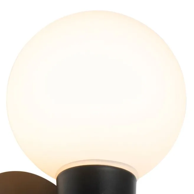 QAZQA Moderne Wandleuchte schwarz IP44 - Cederic Up