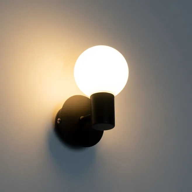 QAZQA Moderne Wandleuchte schwarz IP44 - Cederic Up