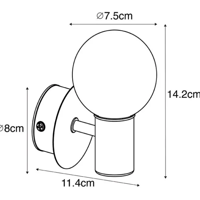 QAZQA Moderne Wandleuchte schwarz IP44 - Cederic Up