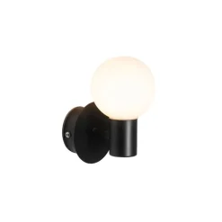 QAZQA Moderne Wandleuchte schwarz IP44 - Cederic Up