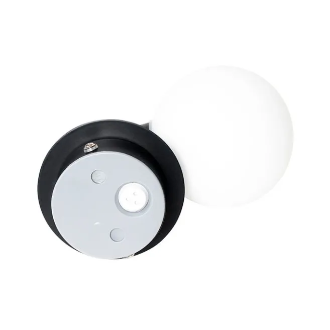 QAZQA Moderne Wandleuchte schwarz IP44 - Cederic Up