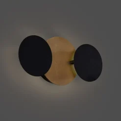 QAZQA Moderne Wandleuchte Schwarz mit Gold inkl. LED 3-Stufen-Dimmbar 3-Lichter - Sunrise 3