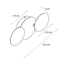 QAZQA Moderne Wandleuchte Schwarz mit Gold inkl. LED 3-Stufen-Dimmbar 3-Lichter - Sunrise 3