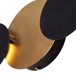 QAZQA Moderne Wandleuchte Schwarz mit Gold inkl. LED 3-Stufen-Dimmbar 3-Lichter - Sunrise 3