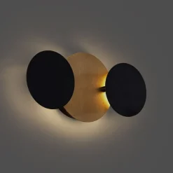 QAZQA Moderne Wandleuchte Schwarz mit Gold inkl. LED 3-Stufen-Dimmbar 3-Lichter - Sunrise 3