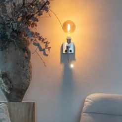 QAZQA Moderne Wandleuchte Stahl mit Flexarm - Brescia Combi