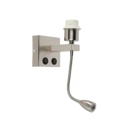 QAZQA Moderne Wandleuchte Stahl mit Flexarm - Brescia Combi