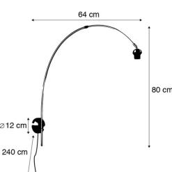 QAZQA Moderne Wandleuchte Stahl ohne Schirm - Arc