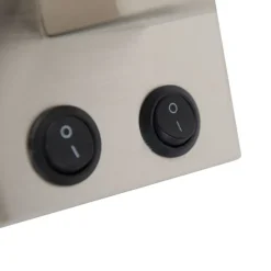 QAZQA Moderne Wandleuchte Stahl mit schwarzem Schirm - Brescia