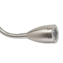 QAZQA Moderne Wandleuchte Stahl mit weißem Schirm - Brescia