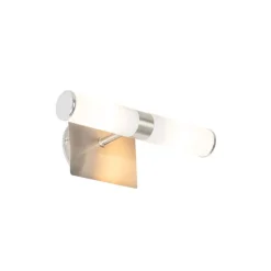 QAZQA Moderne Wandleuchte Stahl IP44 2-flammig - Bath
