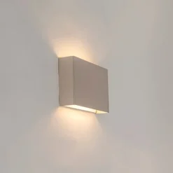 QAZQA Moderne Wandleuchte Stahl 2-flammig - Otan